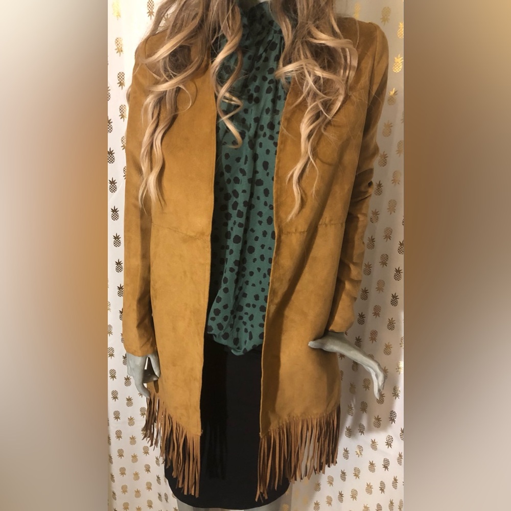 Boho Style Fringe Caramel Blazer Designed in Canada